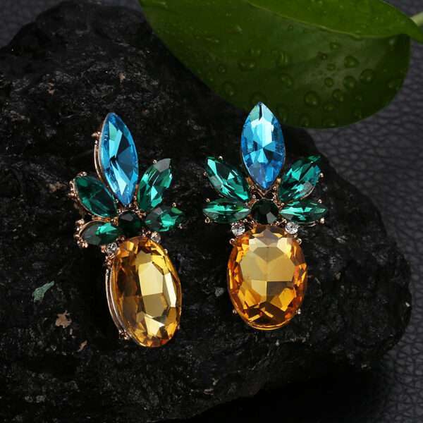 aretes pinas rhinestones - Imagen 6