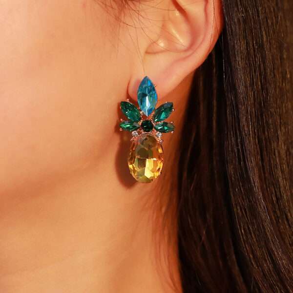 aretes pinas rhinestones - Imagen 5