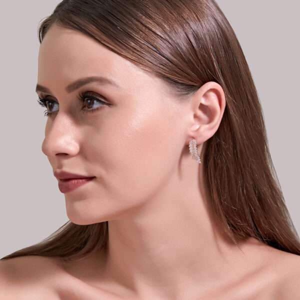 aretes hojas de  zircon rose gold - Imagen 2