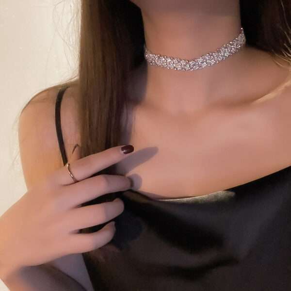 cadena gargantilla clavicle chain silver - Imagen 4