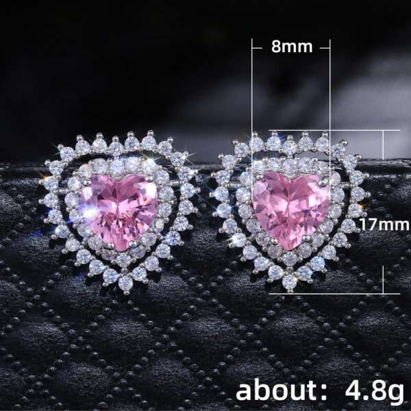 aretes corazones zircon azul - Imagen 3