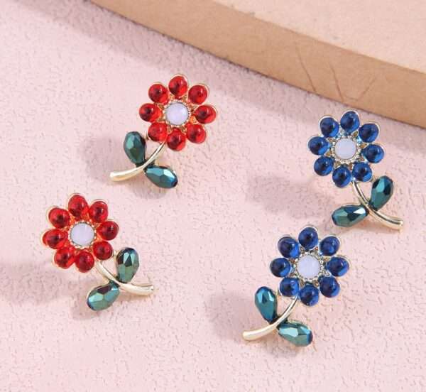 aretes sweet crystal flores rojas - Imagen 3