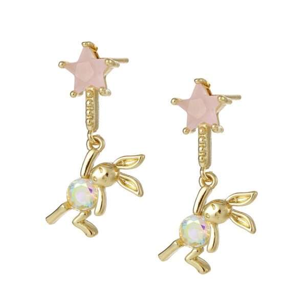 aretes conejitos soft pink