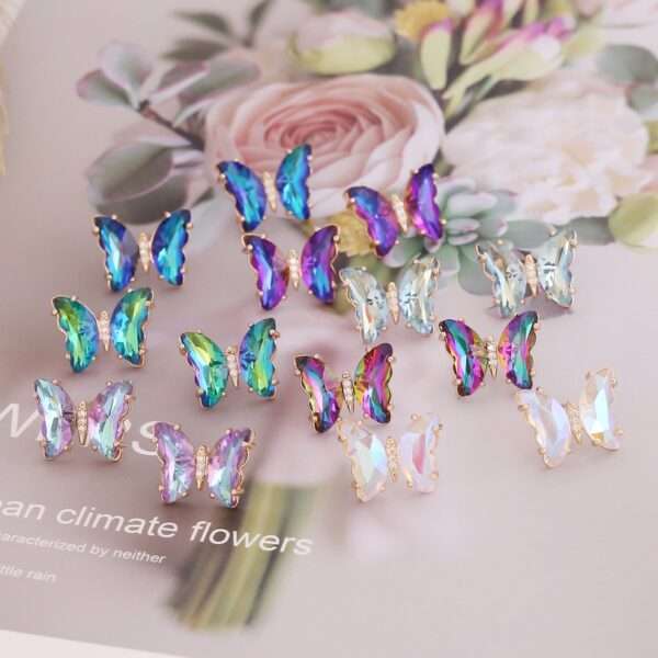 aretes mariposa sparkling lila - Imagen 2
