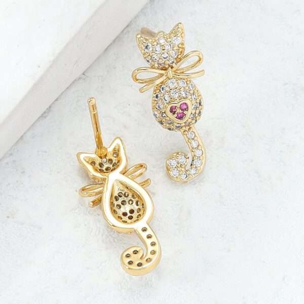 aretes Molly Cat gold plated - Imagen 2