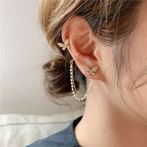 aretes mariposa tassel - Imagen 3