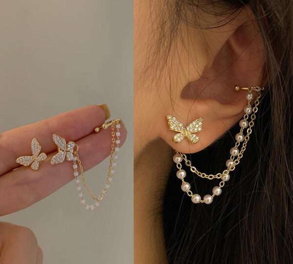 aretes mariposa tassel - Imagen 2