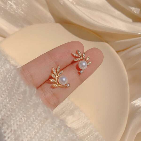aretes hojitas perla small