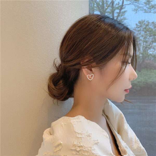 aretes corazon perla multilayer - Imagen 6