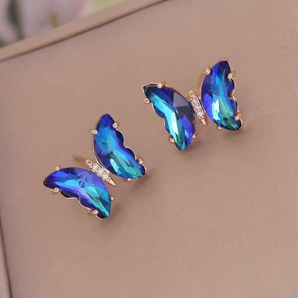 aretes mariposa sparkling azul