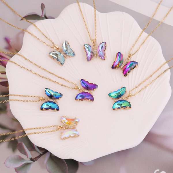 cadena mariposa sparkling purpple #6 colorful - Imagen 3