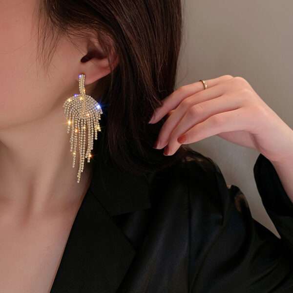 aretes glass diamond golden - Imagen 3