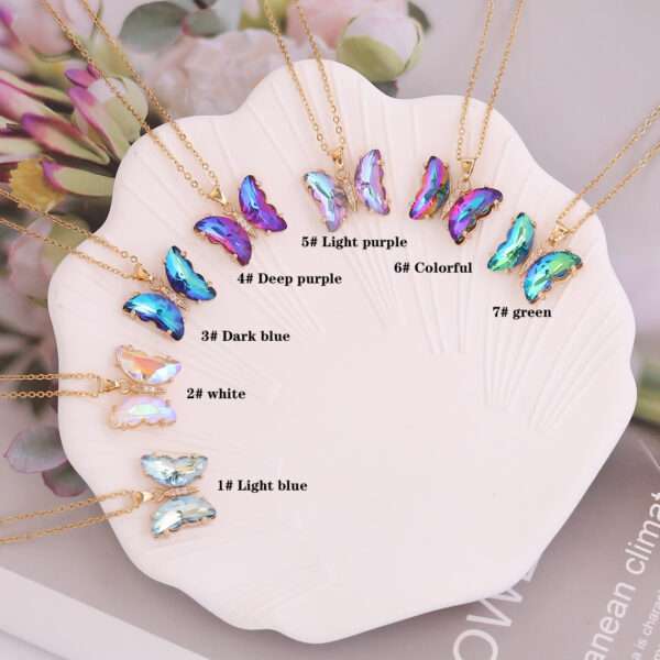 cadena mariposa sparkling purpple #6 colorful - Imagen 2