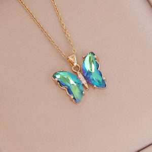 cadena mariposa sparkling  verde #7 green