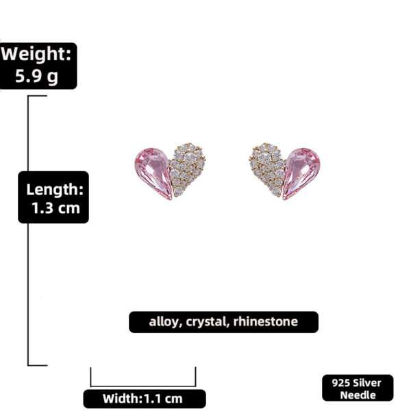 aretes corazón crystal diamond - Imagen 9