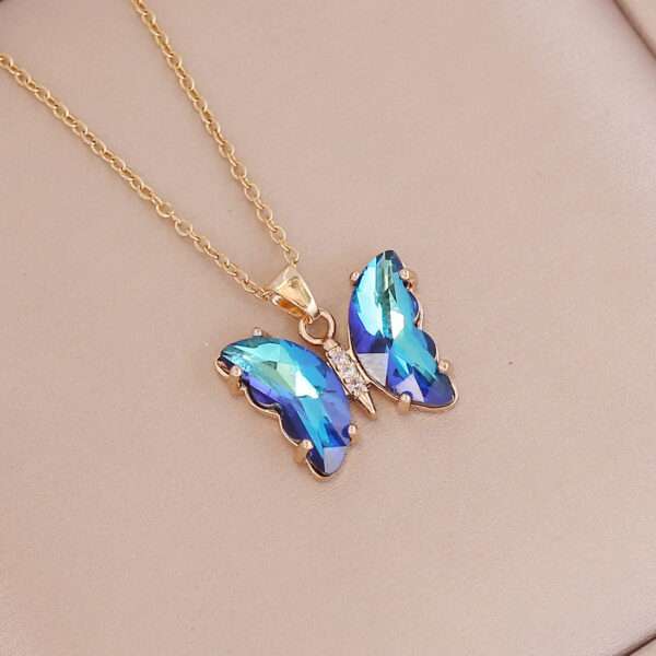 cadena mariposa sparkling azul #4 dark blue