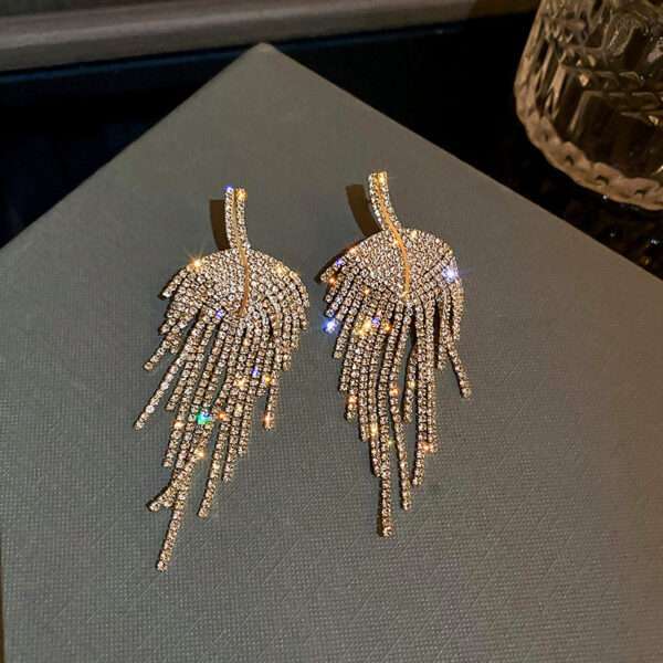 aretes glass diamond golden - Imagen 5