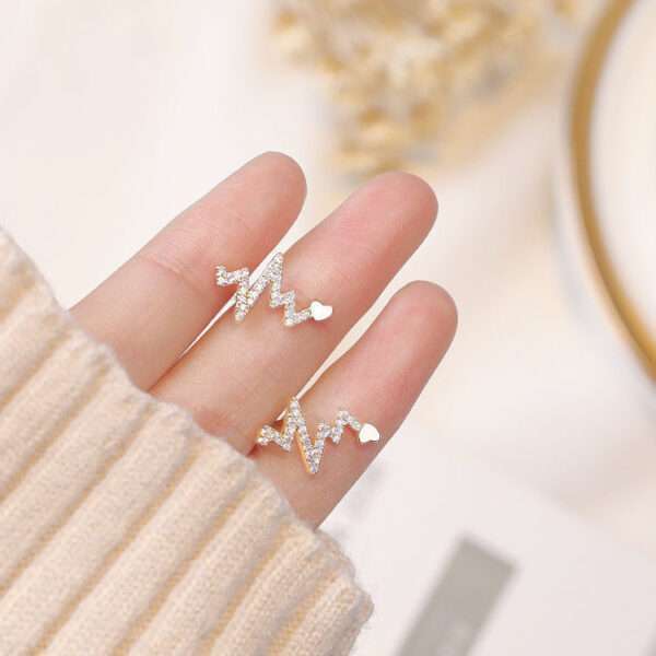 aretes heartbeat waves / latidos del corazon - Imagen 7