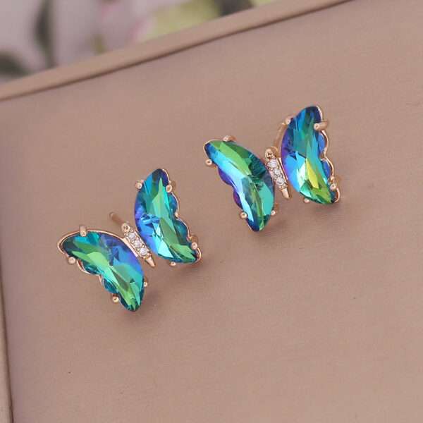 aretes mariposa sparkling verdes
