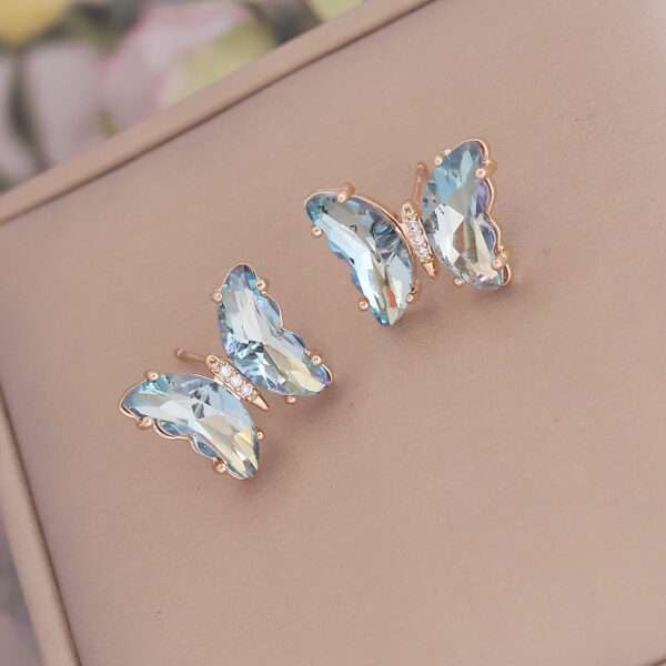 aretes mariposa sparkling light blue