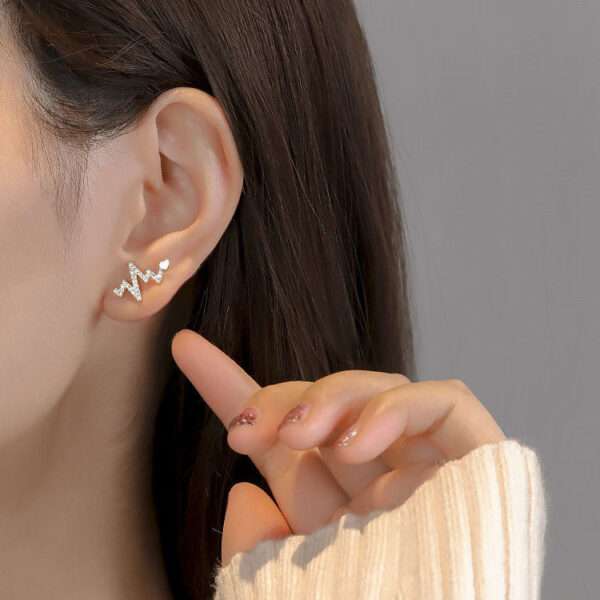 aretes heartbeat waves / latidos del corazon - Imagen 4