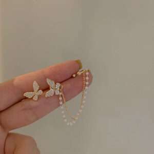 aretes mariposa tassel
