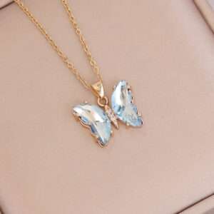 cadena mariposa sparkling  # 1 light blue