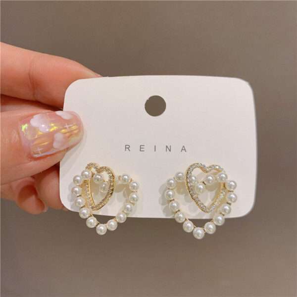 aretes corazon perla multilayer