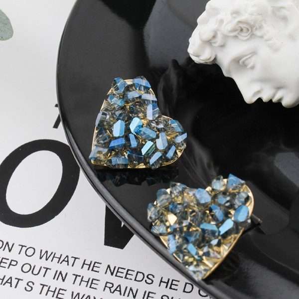 aretes broche de clip corazón - Imagen 4