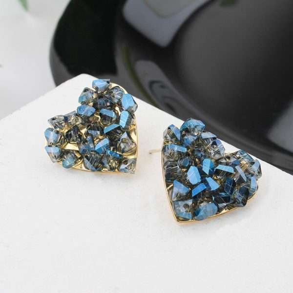 aretes broche de clip corazón