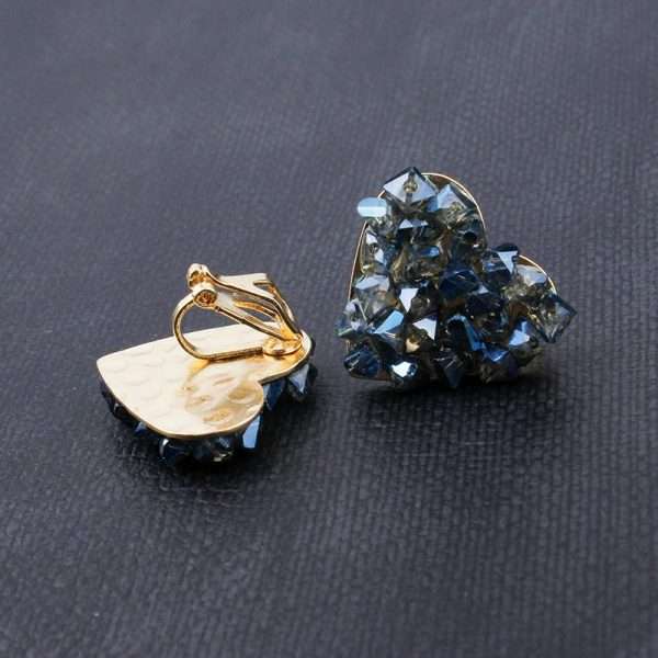 aretes broche de clip corazón - Imagen 3