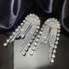 aretes full rhinestones silver - Imagen 2