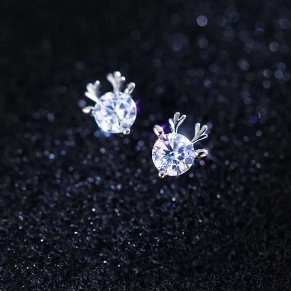 aretes xmas renos silver zircon