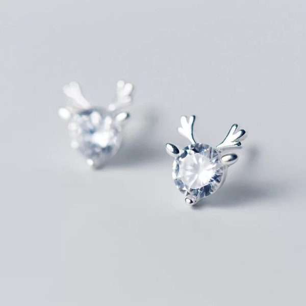 aretes xmas renos silver zircon - Imagen 4