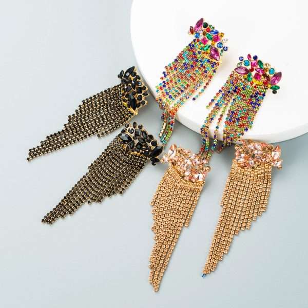 aretes borla zircon colores - Imagen 2