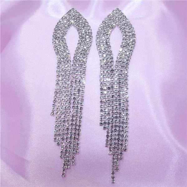 aretes tassel zircon silver - Imagen 2