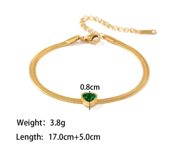 pulsera retro heart shape corazon verde - Imagen 3