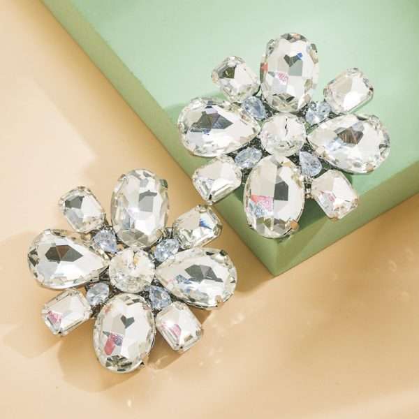 aretes flores golden white