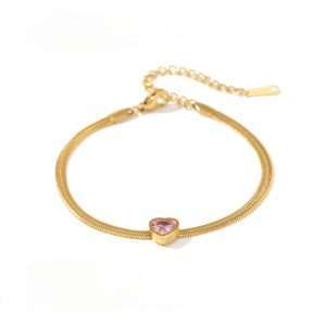 pulsera  retro heart shape corazon lila