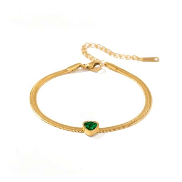pulsera retro heart shape corazon verde