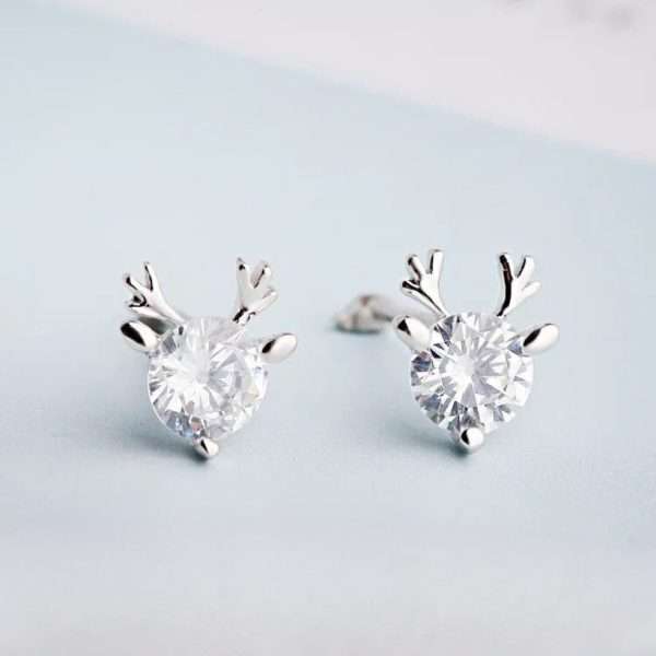 aretes xmas renos silver zircon - Imagen 2