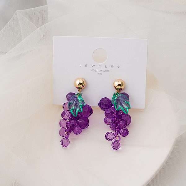 aretes uvas acrylic - Imagen 5
