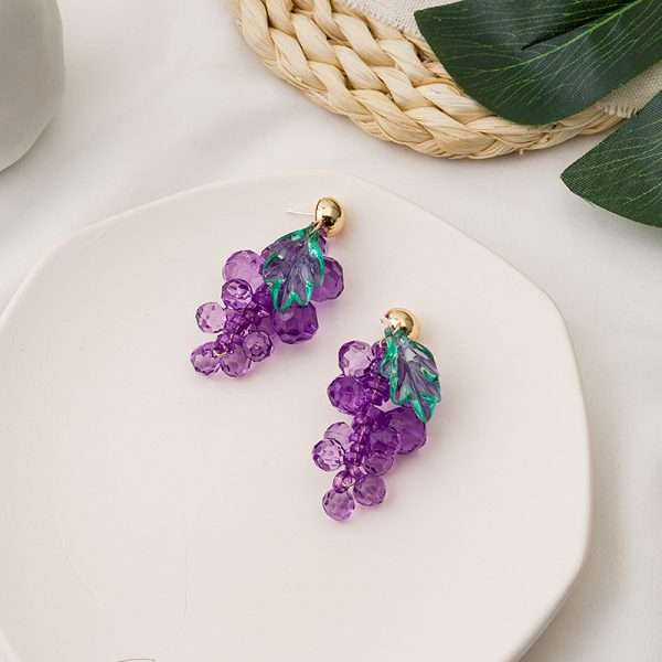aretes uvas acrylic