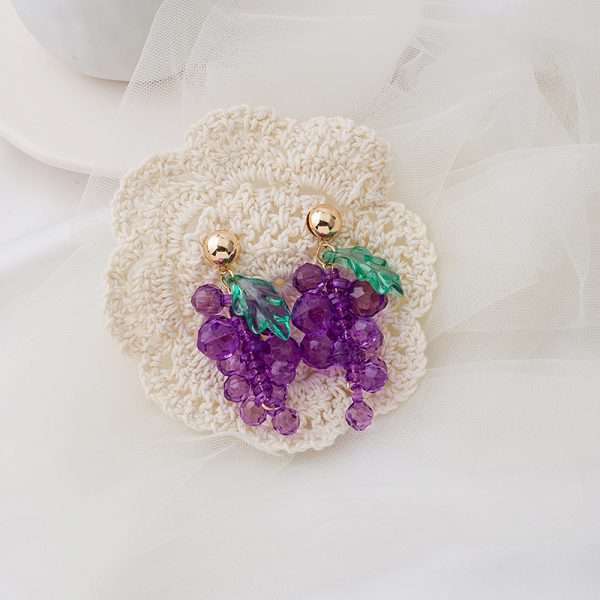 aretes uvas acrylic - Imagen 4