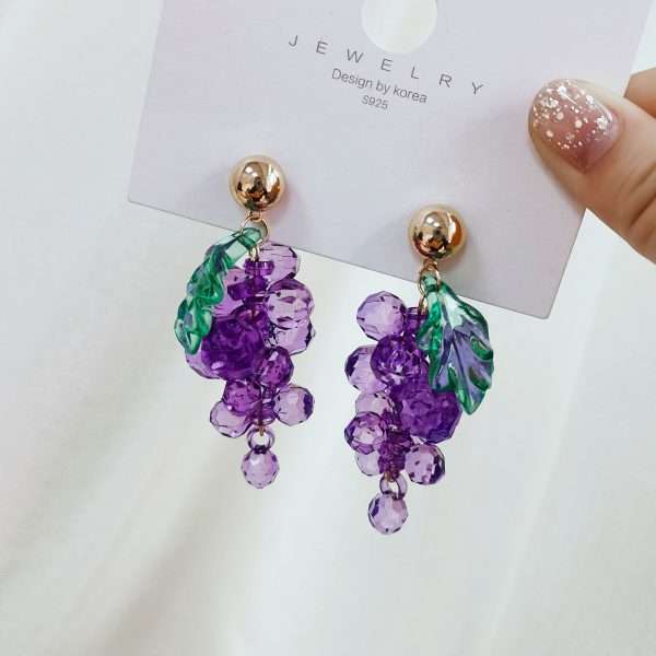 aretes uvas acrylic - Imagen 3