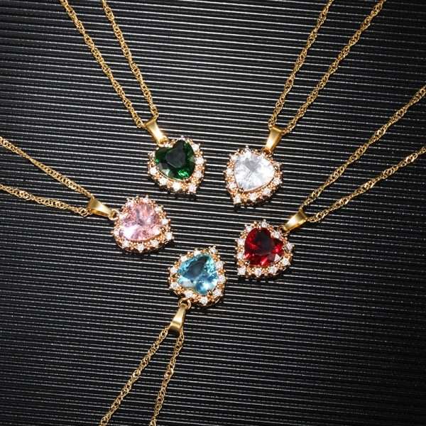 cadena corazones love crystal verde - Imagen 3