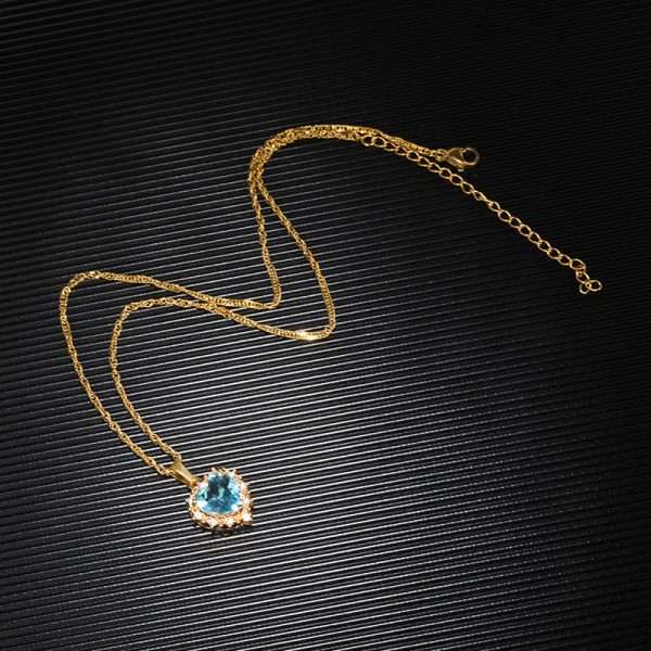 cadena corazones love crystal aqua - Imagen 2