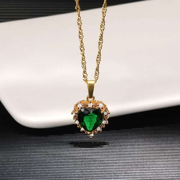 cadena corazones love crystal verde - Imagen 2