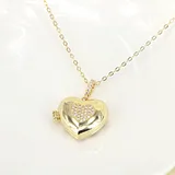 Cadena relicario corazon zircon