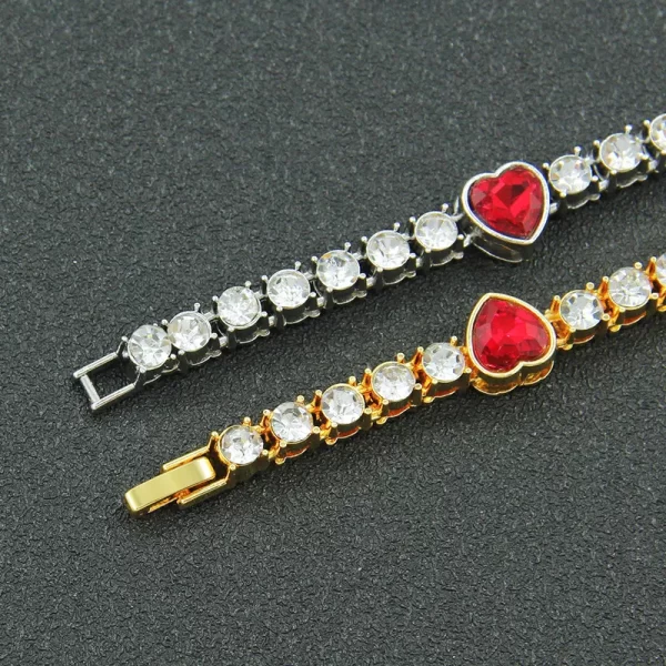Pulsera red heart shape silver - Imagen 3